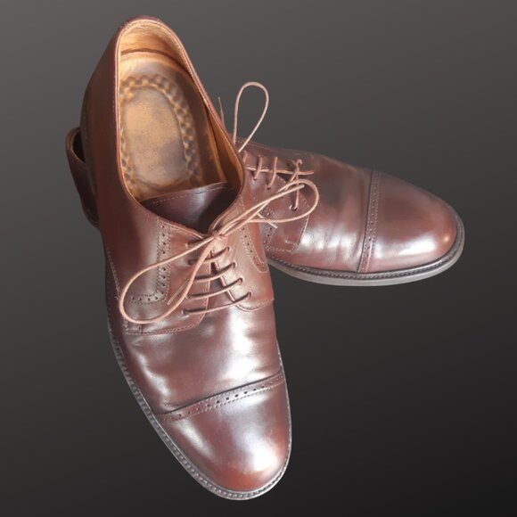 Johnston & Murphy SZ 12 M Brown Leather Men's Reeve Cap Toe Shoe - Picture 3 of 16